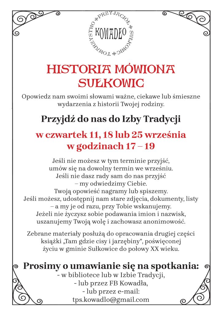historia mowiona sulkowic plakat