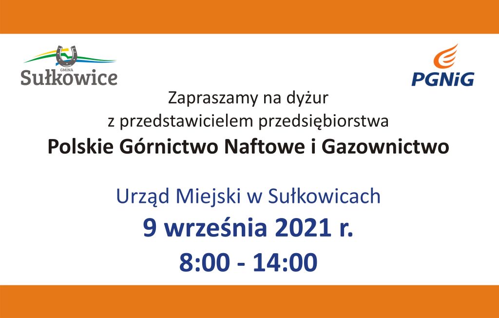 dyżur przedstawiciela pgnig 9 września grafika