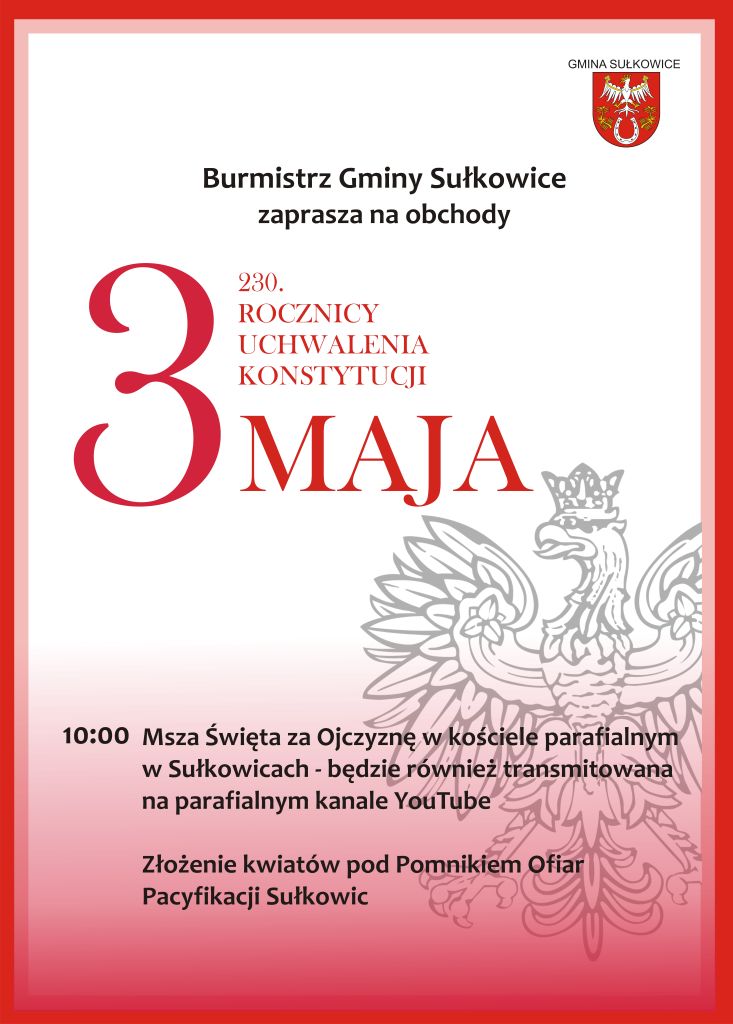 obchody rocznicy uchwalenia Konstytucji 3 Maja plakat