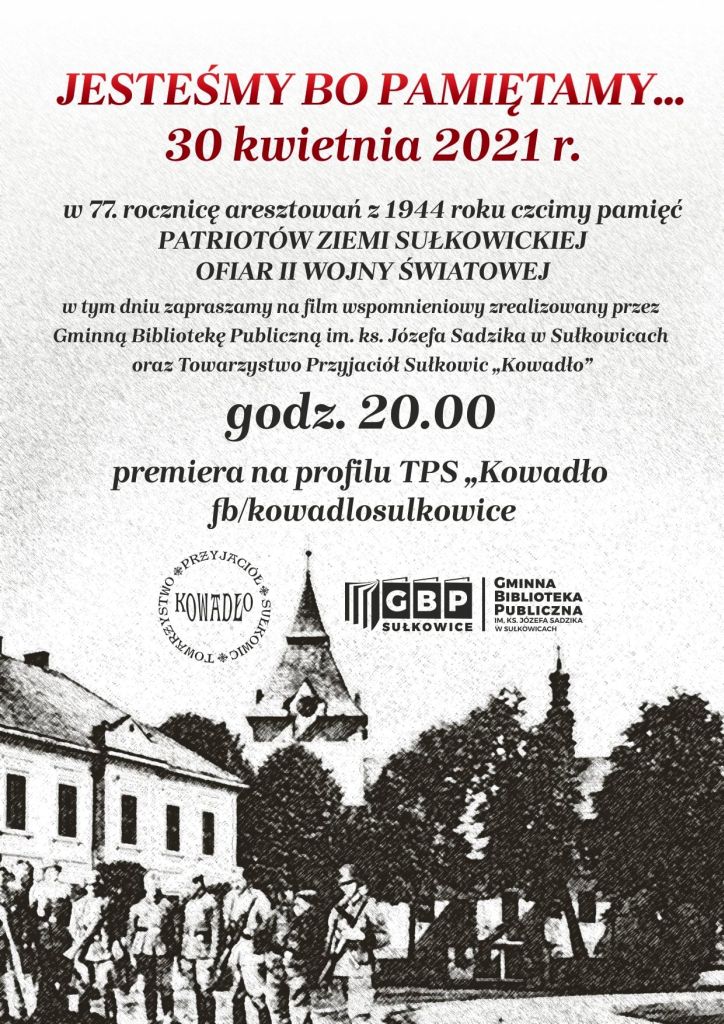 premiera filmu wspomnieniowego plakat informacyjny