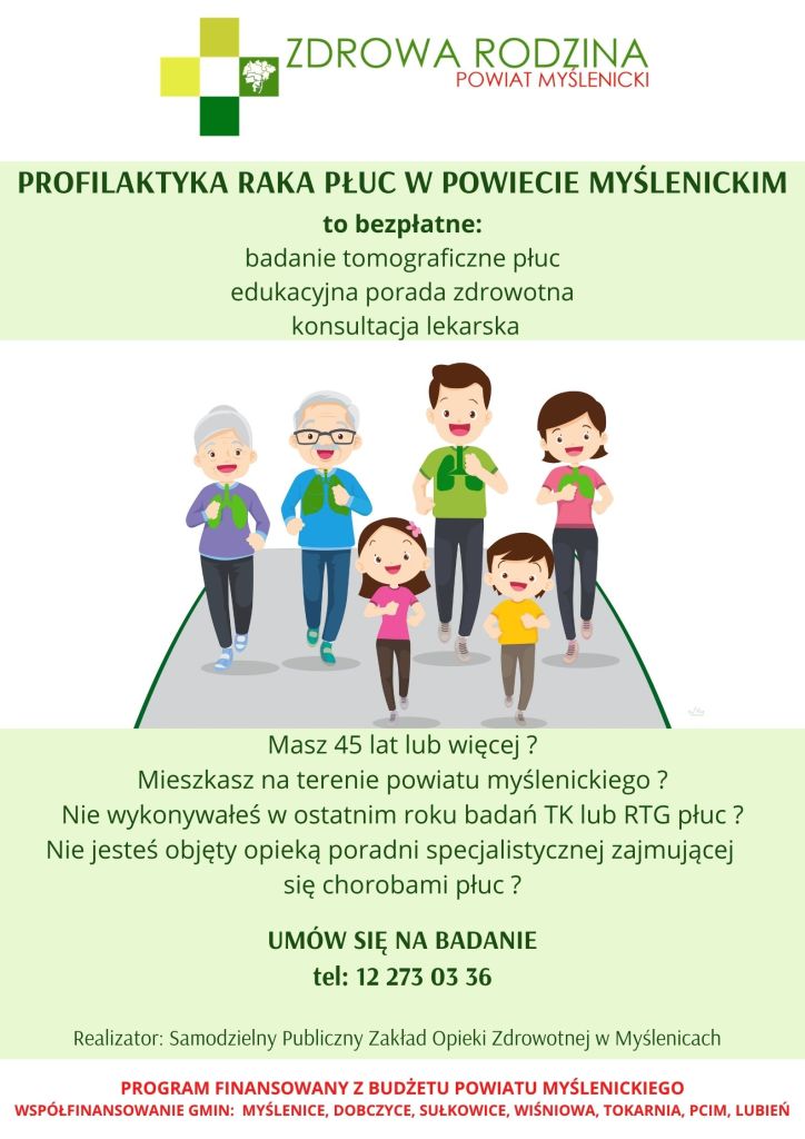 profilaktyka raka płuc w powiecie myślenickim