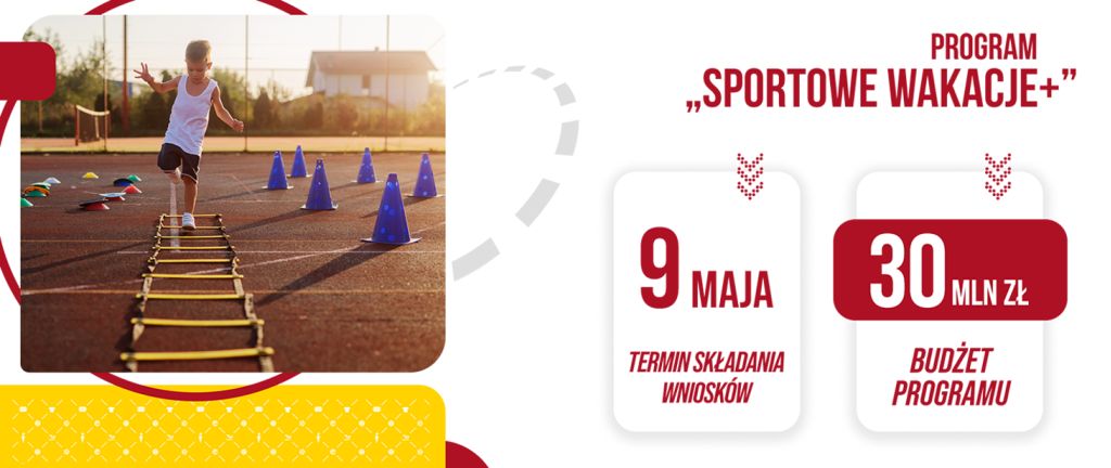 sportowe wakacje grafika z bawiącym się chłopcem