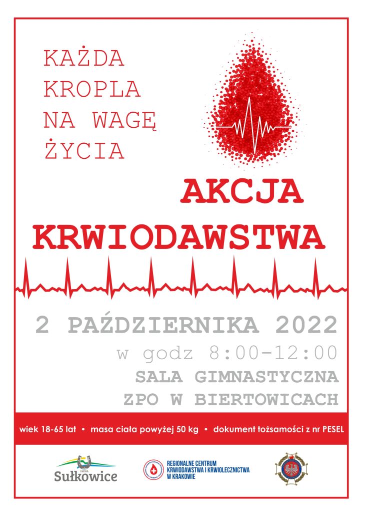 akcja krwiodawstwa październik 2022 plakat
