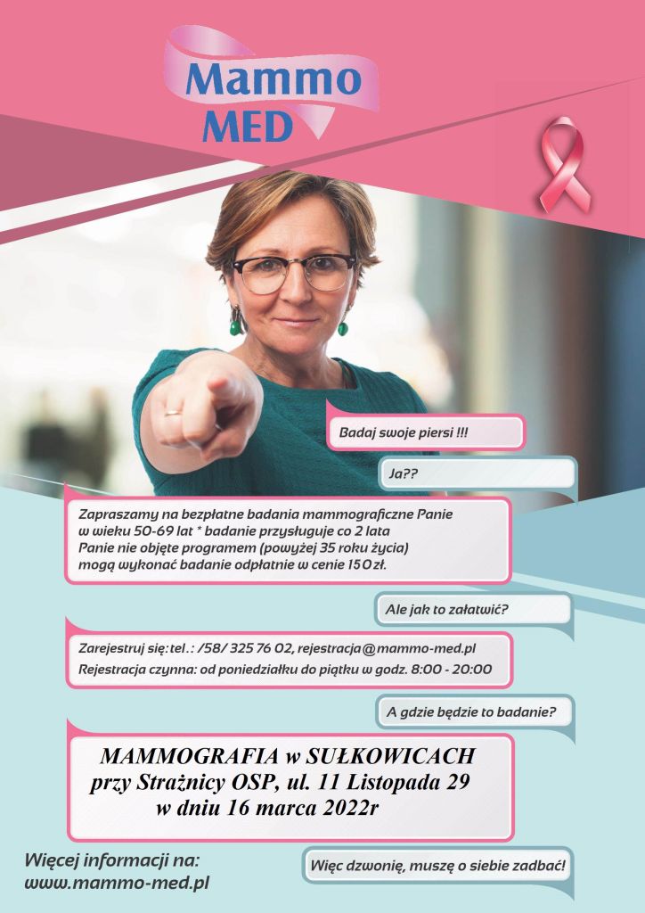 badania mammograficzne plakat 