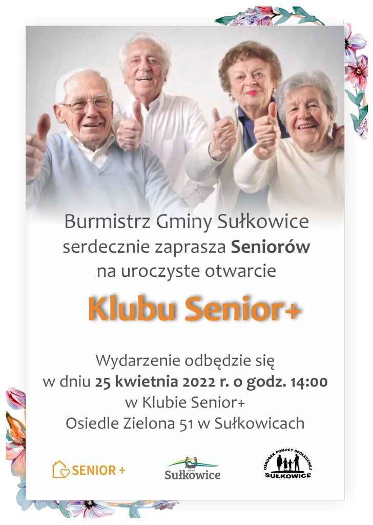 zaproszenie na otwarcie Klubu Seniora plakat