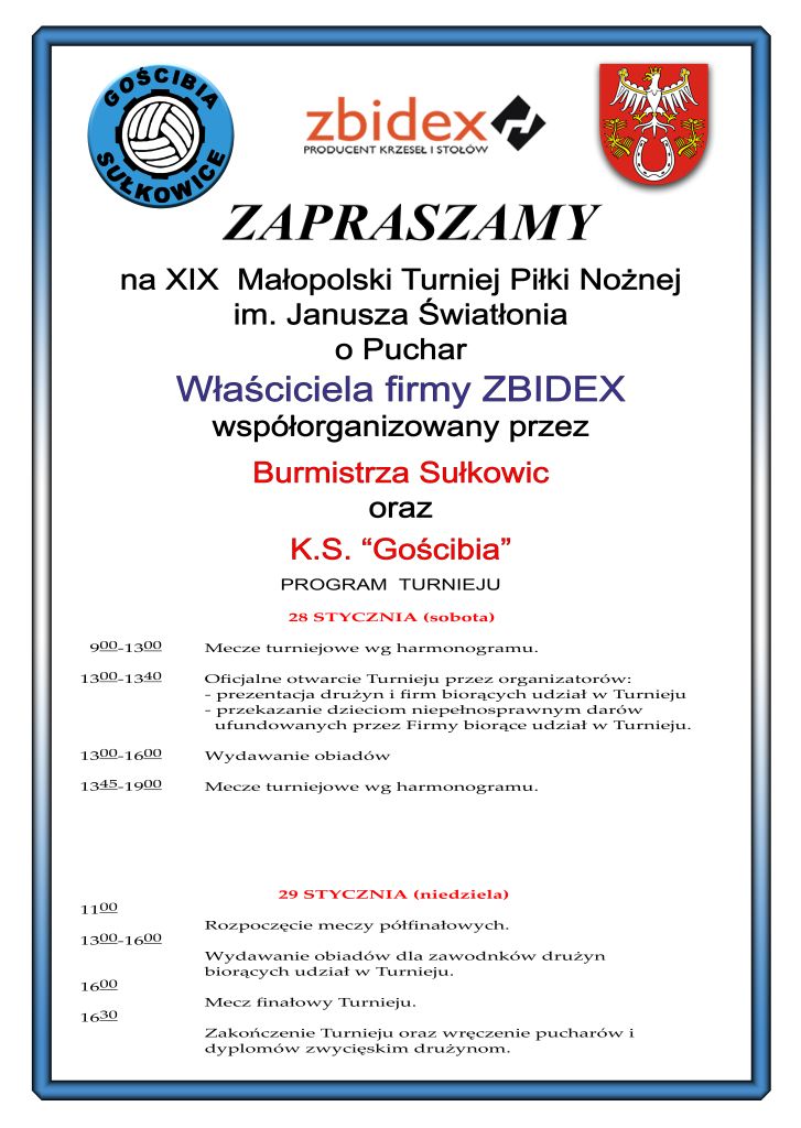 harmonogram turnieju plakat